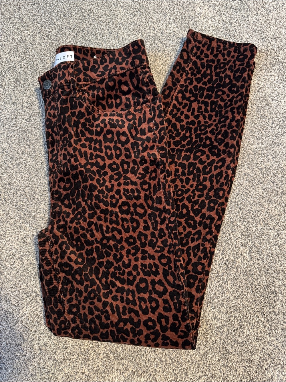 LOFT Leopard Print Skinny Pants - Brown & Black